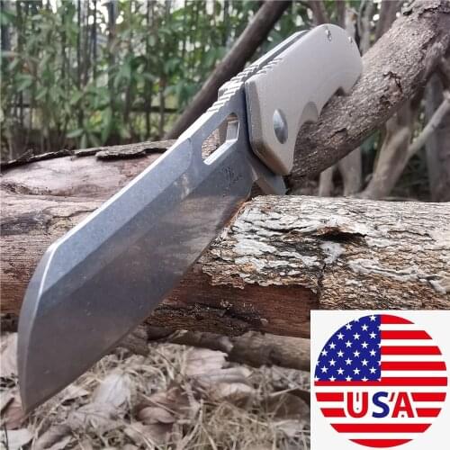 Folding Knife D2 Steel with G10 Handle Lightweight Pocket Knives EDC Good for Hunting Camping Survival Outdoor and EverydayCarry