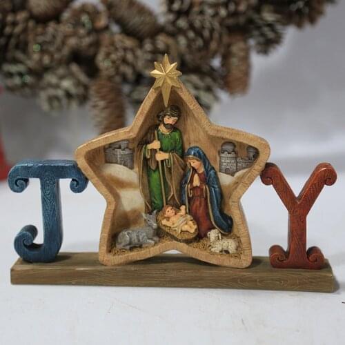 Resin Religious Figurine Nativity of Christ Statue Ornament Sculpture Craft