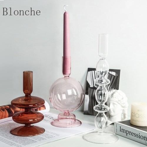 Glass Vases Clear Flower Vase Candle Holders Wedding Centerpieces Home Decoration Table Centerpieces Candlestick Holder