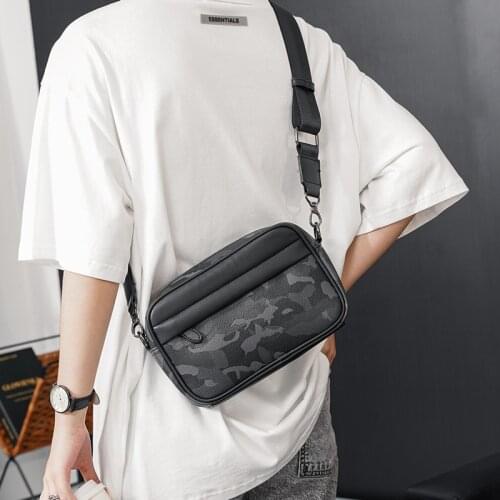 Mens Shoulder Bag Husband Crossbody Bags for Men Handbags Camouflage PU Leather Small Sling Messenger Tote Bag Sac A Main Male