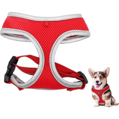 New Soft Breathable Dog Harness Reflective Dog Vest For Small Medium Large Dogs Cats 3Colors Adjustable Chest Strap Yorkshire