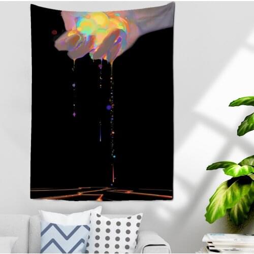 Bohemian Sun Moon Tapestry Wall Hanging Psychedelic Art Tapestries Wall Cloth Psychedelic Hands Yoga Carpet Boho Decor