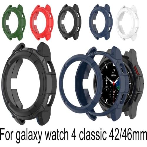 Protective TPU Rubber Hybrid Watch Cover For Samsung Galaxy Watch 4 Classic 42mm 46mm Case Shockproof Shell Bumper