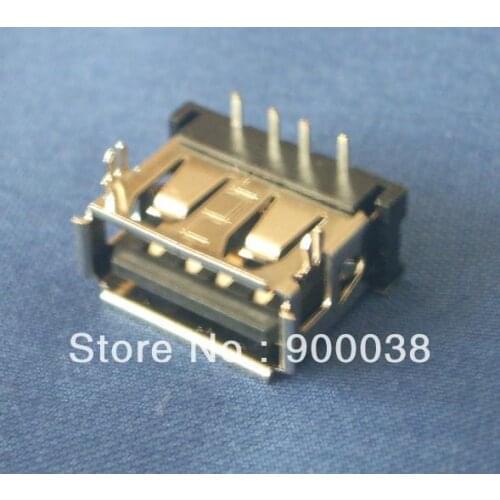 1000pc/lot USB 2.0 connector A type receptacle throught hole right angle Female 4pin body length 10.6mm