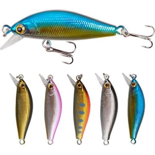 5pcs/lot 5.2cm 4.5g slow sinking long shot mini minnow artificial hard fishing lure bait