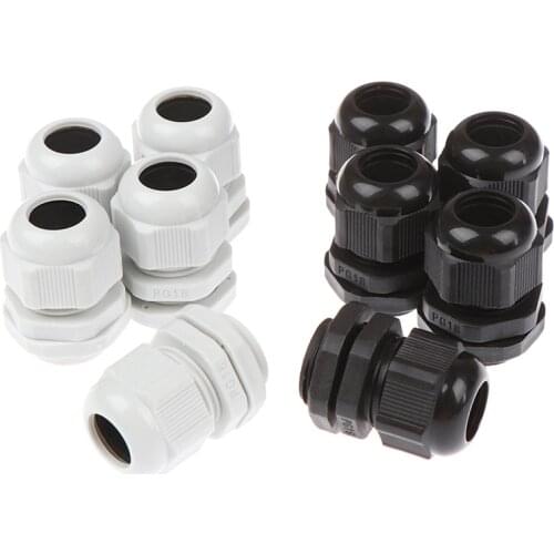 New 5Pcs PG16 Plastic Waterproof Connector Gland Connector 9-14mm Dia Cable