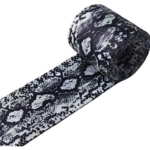 50mm Cyan Smooth Soft Webbing with Headstrong Snake Pattern Purse Bag Handbag Dog Collar Hat Bag Belt Woven Belt By the yard 2"