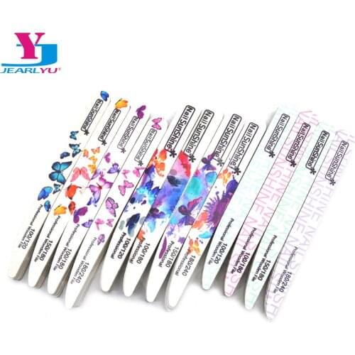 50 Pcs/Lot Knife Wood Nail File 100/120/150/180/240 Professional Wooden File Sandpaper Buffer Limes A Ongles Manicure Nail Files