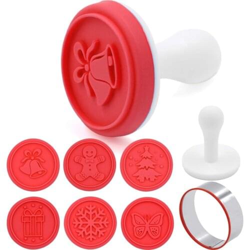 6pcs Cookie Cutters 3D Christmas Cookie Stamps Set Kitchen Baking Supplies Tools Kit Sugarcraft Pastry Biscuit Fondant Cake Mold