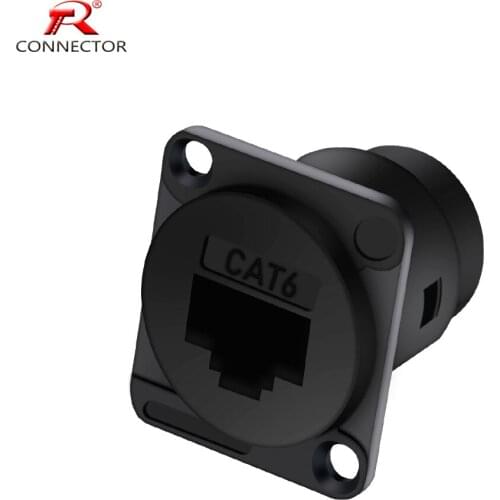 8Pcs RJ45 D-type Connectors Ethernet Connector Panel Mount Classis Connector Soldering Cat.6 Terminal 8P8C