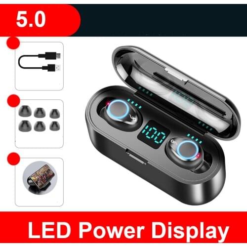 F9 TWS Bluetooth headphones Wireless earphones waterproof Headset Hands free earbuds For Iphone xiaomi Huawei all Smartphones