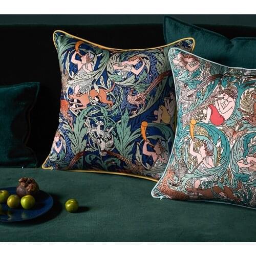 Far Taoermi cotton fabric throw pillow cover 45x45cm 50x50cm 30x50cm floral couch pillow case with insert filling