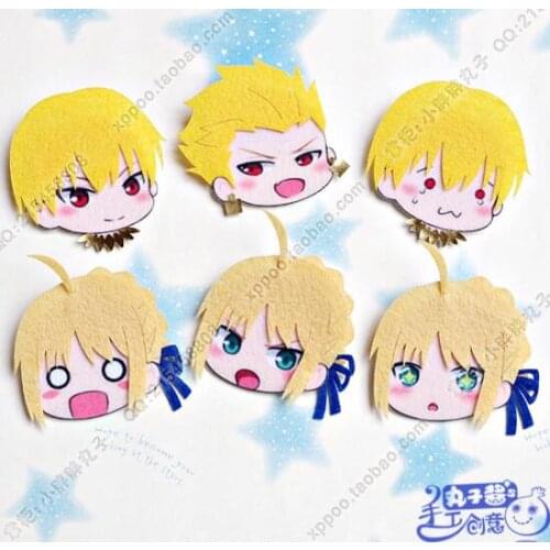 Anime Fate Stay Night Saber Figure 4907 Badges Nonwoven Fabric Button Brooch Pin Gifts Kids Toy