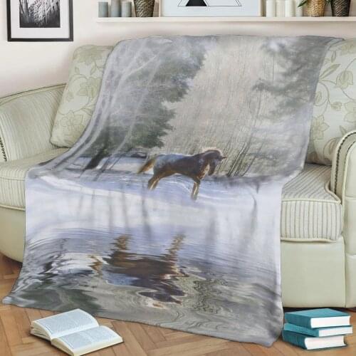 Appaloosa In the Snow Flannel Throw Blanket 3D Printed Keep Warm Sofa Child Blanket Home Decor Textiles Dream Family Gift