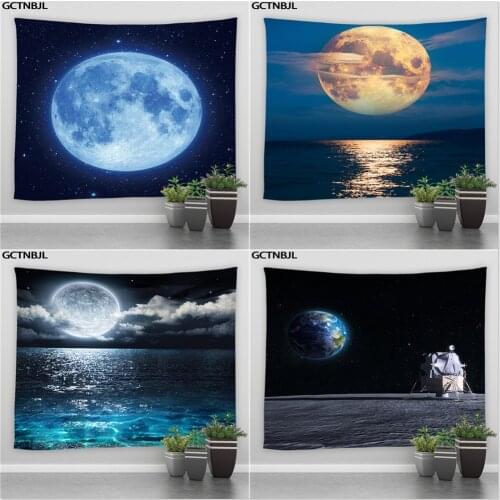 The Outer Space Landscape Big Tapestry Psychedelic Universe Nebula Earth Hippie Wall Hanging Tapestries Bedroom Background Decor