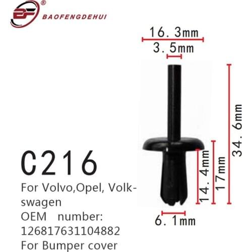 Car interior fastener Wheelhouse fender for Volvo,Opel,Volkswagen,Youngman,Hyundai,Mitsubishi,Fiat,Jaguar bumper cover buckle