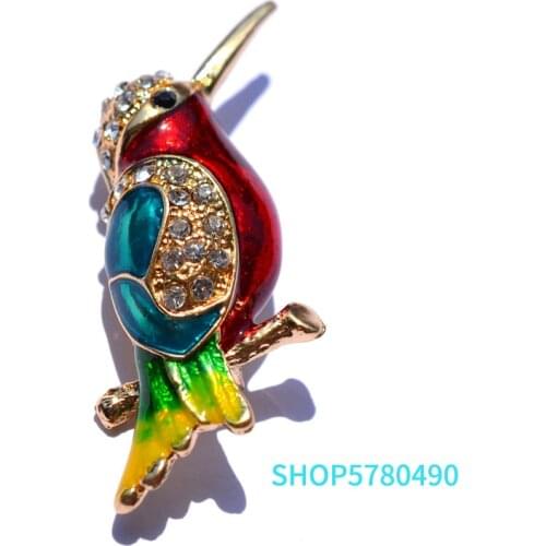 Fashion Jewelry Hummingbirds brooches Multi Color Enamel pins Rhinestone Brooches for Women Sweater Coat Accessories Elegant Pin