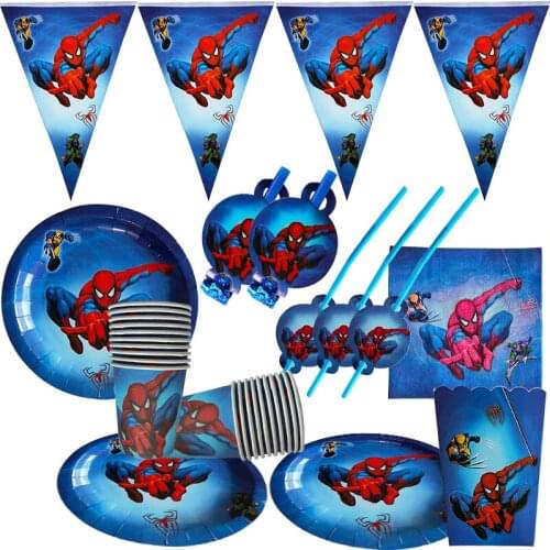 Disney Spiderman Theme Kids Birthday Party Set Cup Plate napkin Disposable Tableware Baby Shower Party Decoration Supplies Set