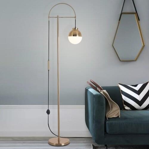 Nordic floor lamp modern simple living room gold iron glass ball light luxury bedroom bedside lamp study office lamp