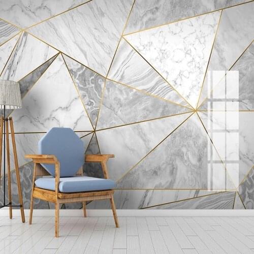 Custom Photo Waterproof Canvas Mural Wallpaper 3D Geometric Marble Living Room Sofa TV Background Wall Papers Home Decor Modern