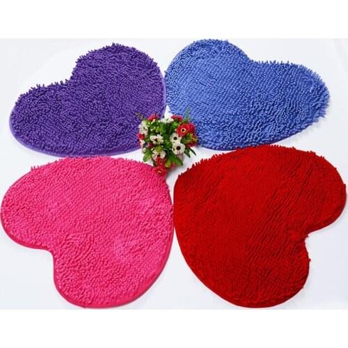 NiceRug Heart Mat Fluffy Bedroom Rug Quick Drying Chenille Anti-slip Floor Door Pad Bathroom Rugs and Mats Fashion Home Decor