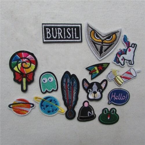New arrive 16PCs Patches For Clothes Iron On Applique Embroidered Patches DIY Labels Backpack Sticker Sew Patches Cartoon