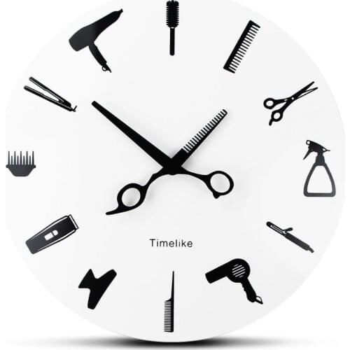 New Modern Minimalist Acrylic Wall Clocks Living Room Home Decor Fashion Atmosphere Quartz Silent Barber Acrylic Wall Clocks