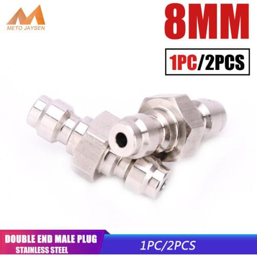 PCP High Pressure Paintball Stainless Steel Double End Male-Male Plug 8mm Quick Coupler Connector Air Refilling Socket