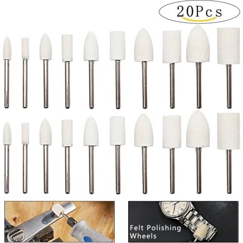 Polishing Buffing Wheels Wool Felt Mounted Mandrel Grinding Bits Grinder Head Polish Watch Jewelry Rotary Tool Accessories Drill
