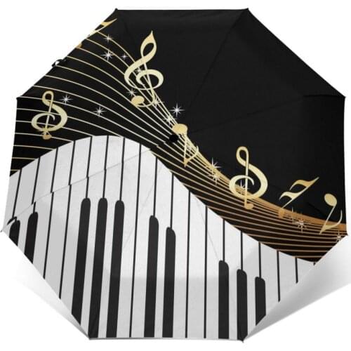 Piano Music Notes Windproof Automatic Folding Inverted Umbrella Portable Paraguas for Man Woman