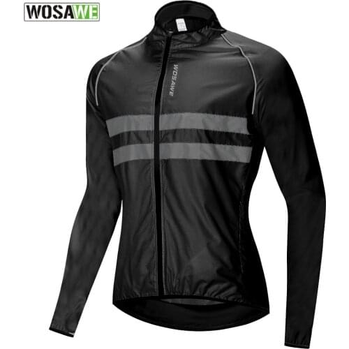 Ultralight Reflective Mens Cycling Jacket Long Waterproof Windproof Road Mountain Bike MTB Jackets Bicycle Windbreaker