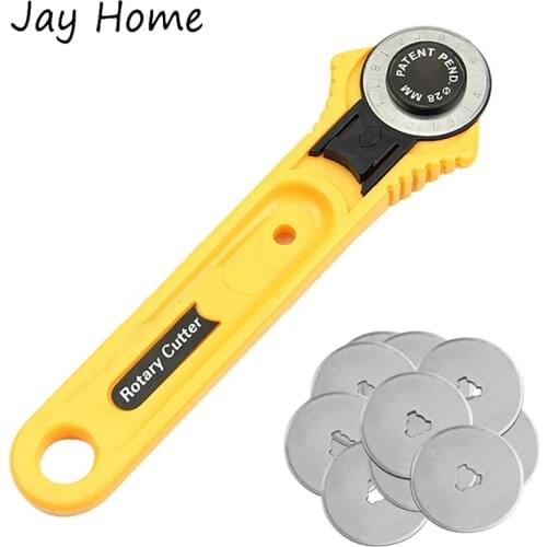 28mm Rotary Fabric Cutter & 5Pcs Blades Sewing Quilting Roller Cloth Cutting Tools Tailor Scissors DIY Craft Sewing Accessories