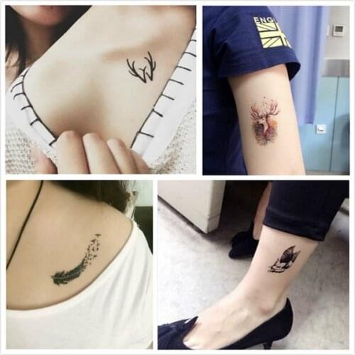 10/50pcs Temporary Tattoo Stickers Black Arm Water Transfer Tattoo Body Art Stickers Fake Tattoos MPwell