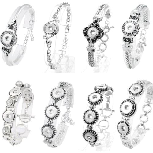 High Quality Snap Jewelry 12mm Snap Button Bracelet for Women Men Fit DIY Snap Button Jewelry Button Bracelet Bangle
