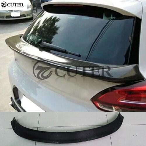 Carbon Fiber Rear Wings middle Spoiler for Volkswagen Scirocco standard bumper/R bumper car body kit 09-14