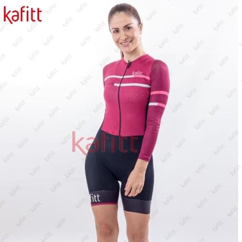 Cafitte New Ladies Long Sleeve Cycling Jersey Sportswear Macaquinho GO Sweet Girl Tight Cycling Jersey Jumpsuit Cycling Suit Set