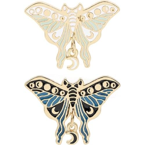 1pc Lunar Moth Insect Hard Enamel Pin Badge Brooch