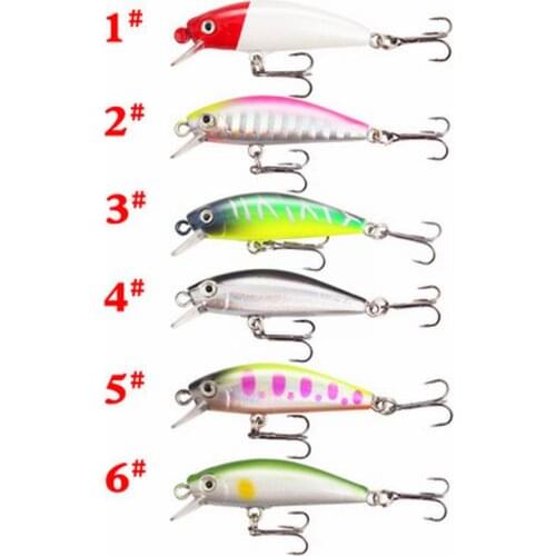 1Pcs New Fishing Lure Colorful Artificial Wobbler 4.5cm 3g Submerged Minnow Bass Simulation Bait Fish Bait 3D Eyes Quality Hook