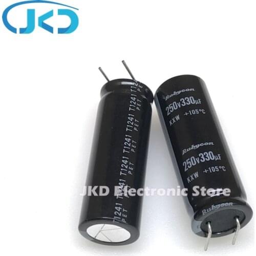 10pcs RUBYCON 330UF 250V 16*45mm 330UF250V 250V330UF 16x45mm Aluminum Electrolytic Capacitor