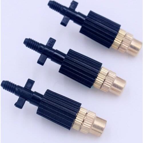 100pcs/pack Brass Misting Sprinkler With 4.8mm Screw Connect Adjustable Nozzle Micro Irrigation Drip Watering Home Sprayer M191