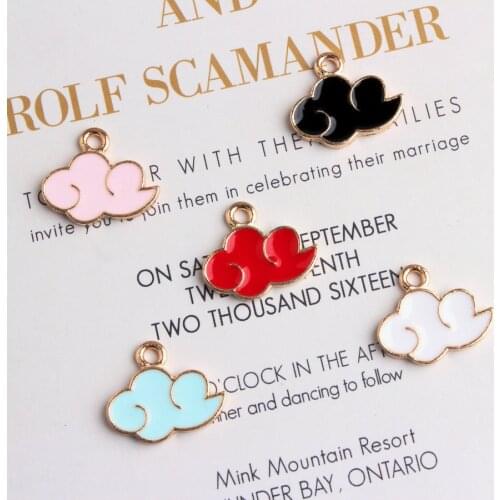 20pcs Coloful Cute White Clouds Enamel Charms 15*19mm DIY Handmade Bracelet Necklace Jewelry Accessories DIY Craft