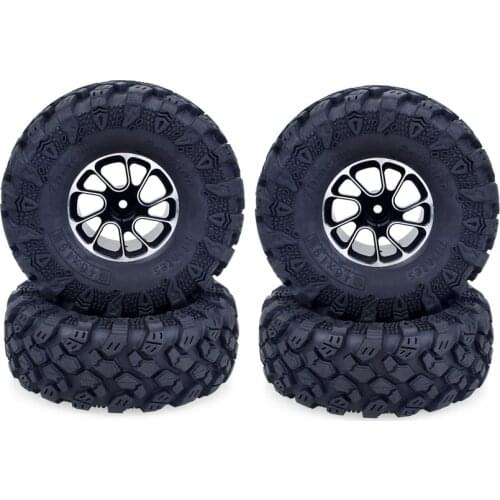 4Pcs 1.9inch Rock Terrain Truck Tires With Wheel Rim for 1:10 RC Crawler Axial SCX10 90046 AXI03007 TRX4 D90