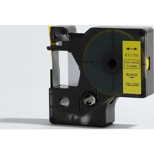 9mm*2.5m 12mm*2.5m compatible Dymo Rhino black on yellow Heat Shrink Tubes