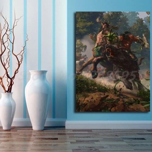 Battle In Ashenvale World Of Warcrafts Wall Art Canvas Posters Prints Painting Wall Pictures For Office Living Room Home Decor