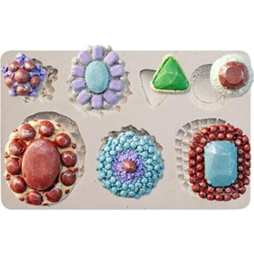Brooch Jewelry Jewel Baking Candy Silicone Mold Turn Sugar Mould Brooch Chocolate Molds