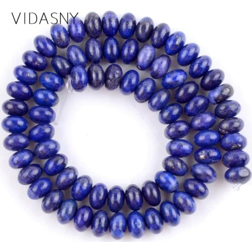 Natural Gem Stone Lapis Lazuli Rondelle Beads For Needlework Jewelry Making 4 6 8mm Abacus Beads Diy Necklace Bracelet 15inch
