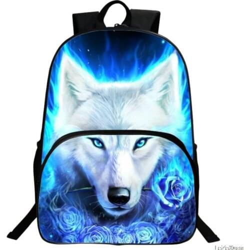 Kids Wolf Backpack Children School Bags For Boys Orthopedic Child Boy BookBag Knapsack Mochila Sets Pencil Bag