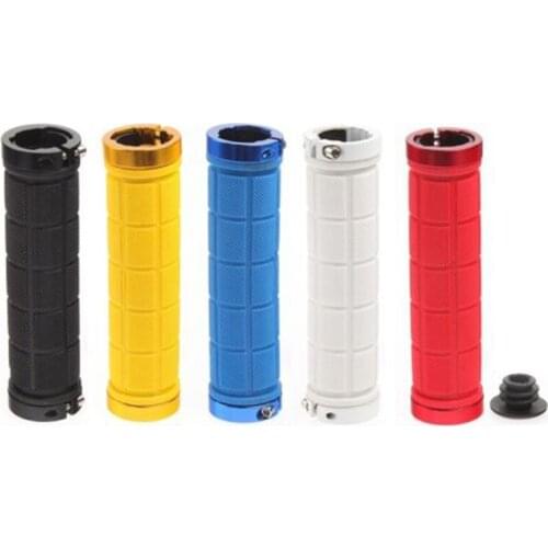 Double Lock On BMX MTB Fixed Gear Handlebar Grips Soft Rubber Handle Bar End Grips