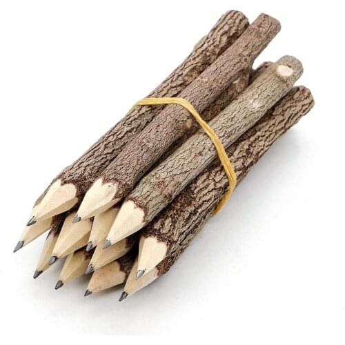 Graphite Wooden Tree Rustic Twig Pencils Unique Birch of 12 Camping Lumberjack Party Novelty Gift