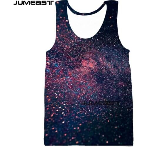 Jumeast Brand Men/Women 3D Printed Vest Beautiful Starry sky Short Sleeve New Fashion Sport Pullover Summer Tank Tops Tees